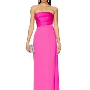 REVOLVE Amira Strapless Gown in Pop Pink